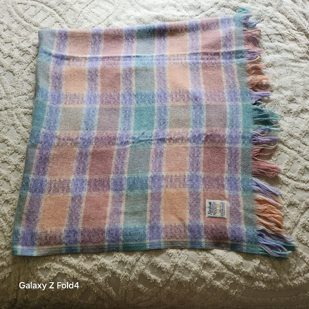 Faribault Pastel Plaid Throw Blanket - Picture 3 of 8